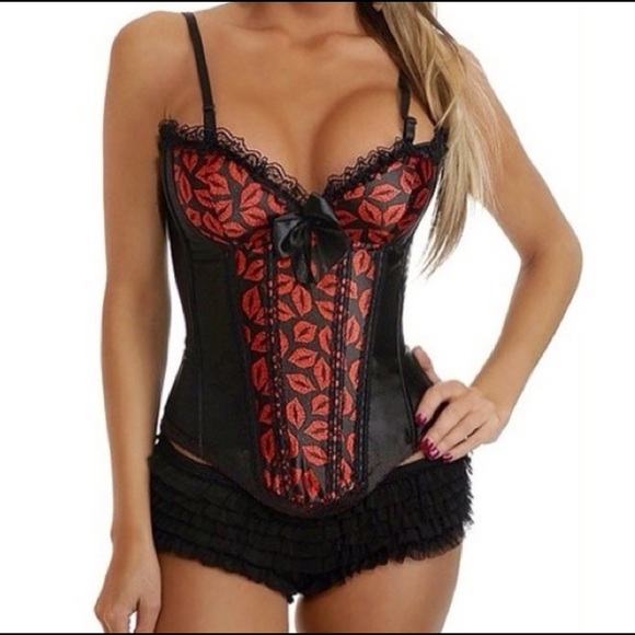 New! Hot Lips Burlesque Underwire Corset - Picture 1 of 2